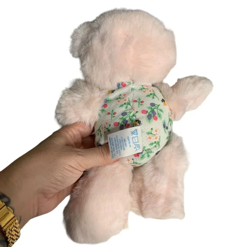 Vintage 90s Fisher Price Berrylynn Bear Plush Toy 9 in Pink Fur Briarberry Coll